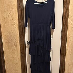 Navy Blue Ruffle Dress
